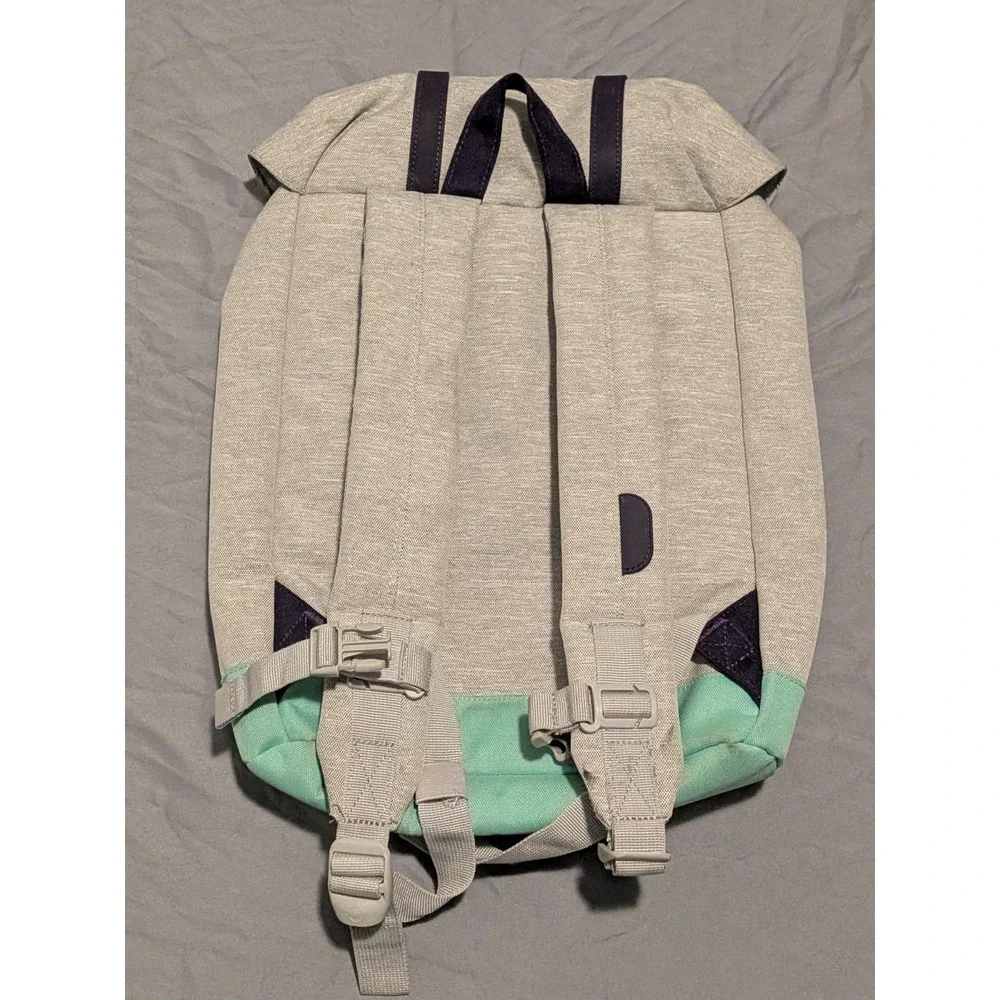 Herschel Little America Backpack - Gray & Teal - Black Straps 20L